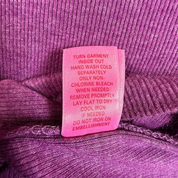 PINK Y2K Victoria's Secret VTG 2009 Ribbed Tank Top Graphic Print Bling Purple S - Picture 8 of 8